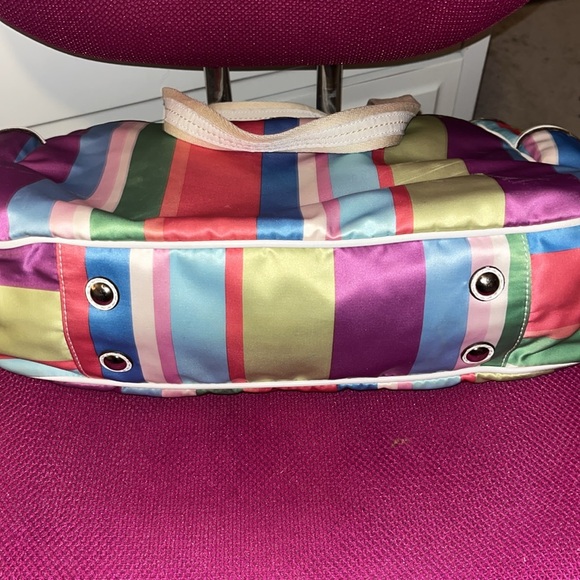 Coach diaper bag in multi-colored stripes, VGUC - Picture 12 of 13
